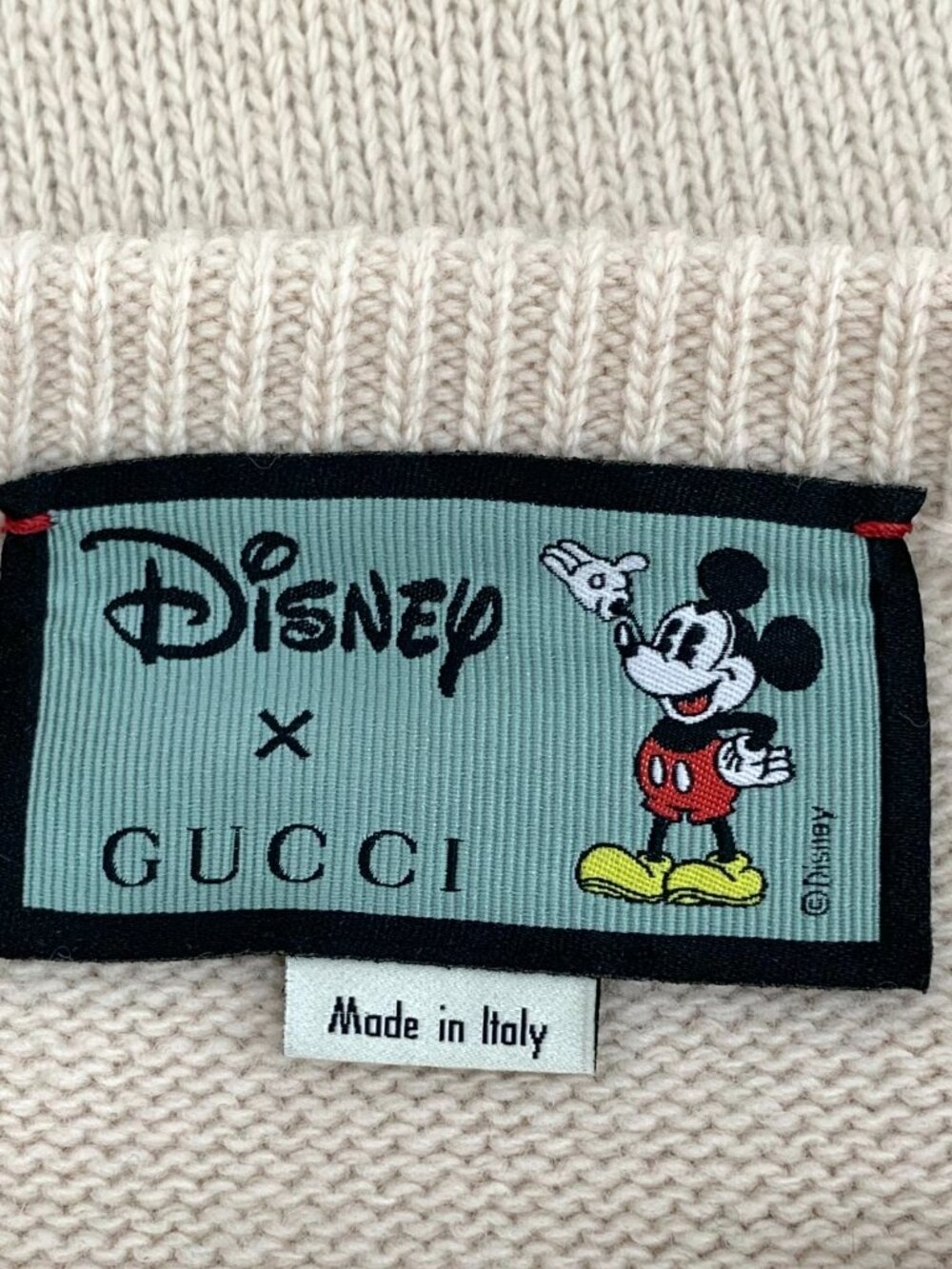 H32179 Gucci x Disney joint khaki Mickey Mouse knitted sweater S size 99 new - Picture 5 of 6